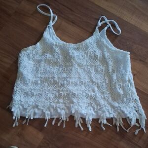 Rue21 Cream Cropped Embellished Camisole